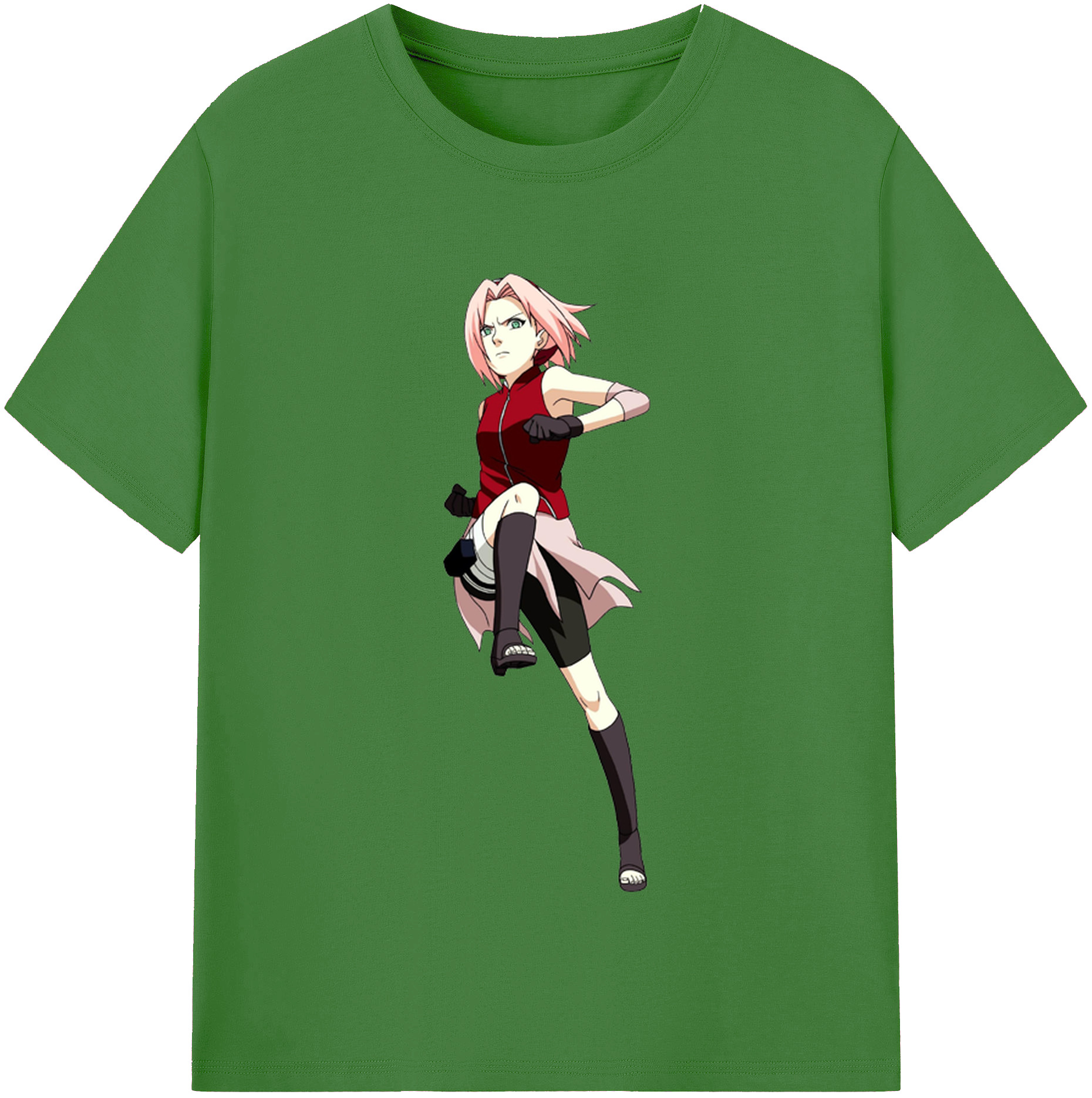 （画像用） NARUTO -ナルト- 春野サクラ Haruno Sakura レディースカジュアルプリントTシャツ（綿100％）